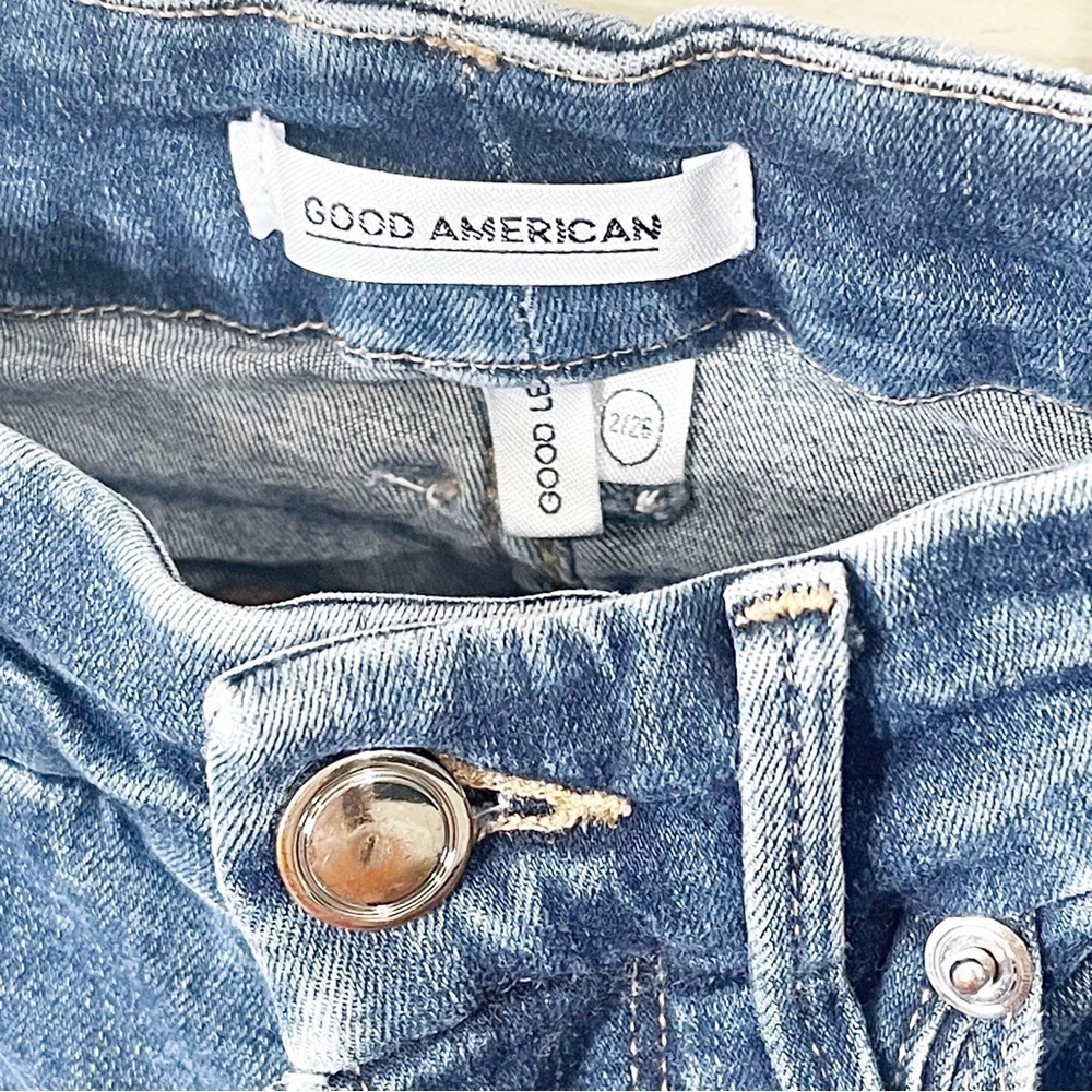 Good American Distressed Good Legs Skinny Jeans in Blue320 Size 2 or 26 - Picture 4 of 8